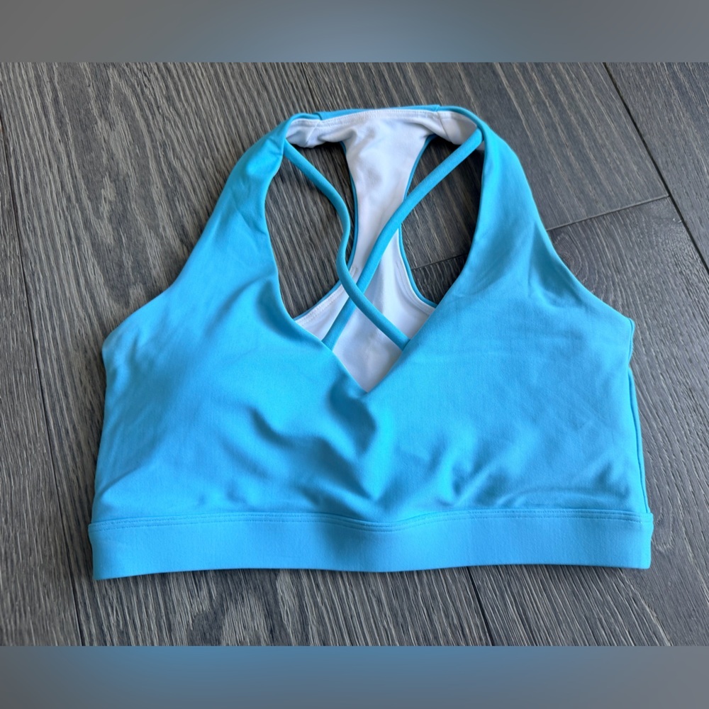 Exotica ExoticAthletica Criss Cross Front Bra in Blue Size Small